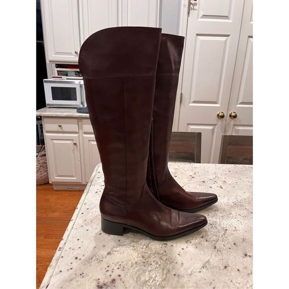 Santoni Rich Ox Blood Luxury Leather Pointed Toe Riding Boot sz 40 or 9.5 - Picture 1 of 9